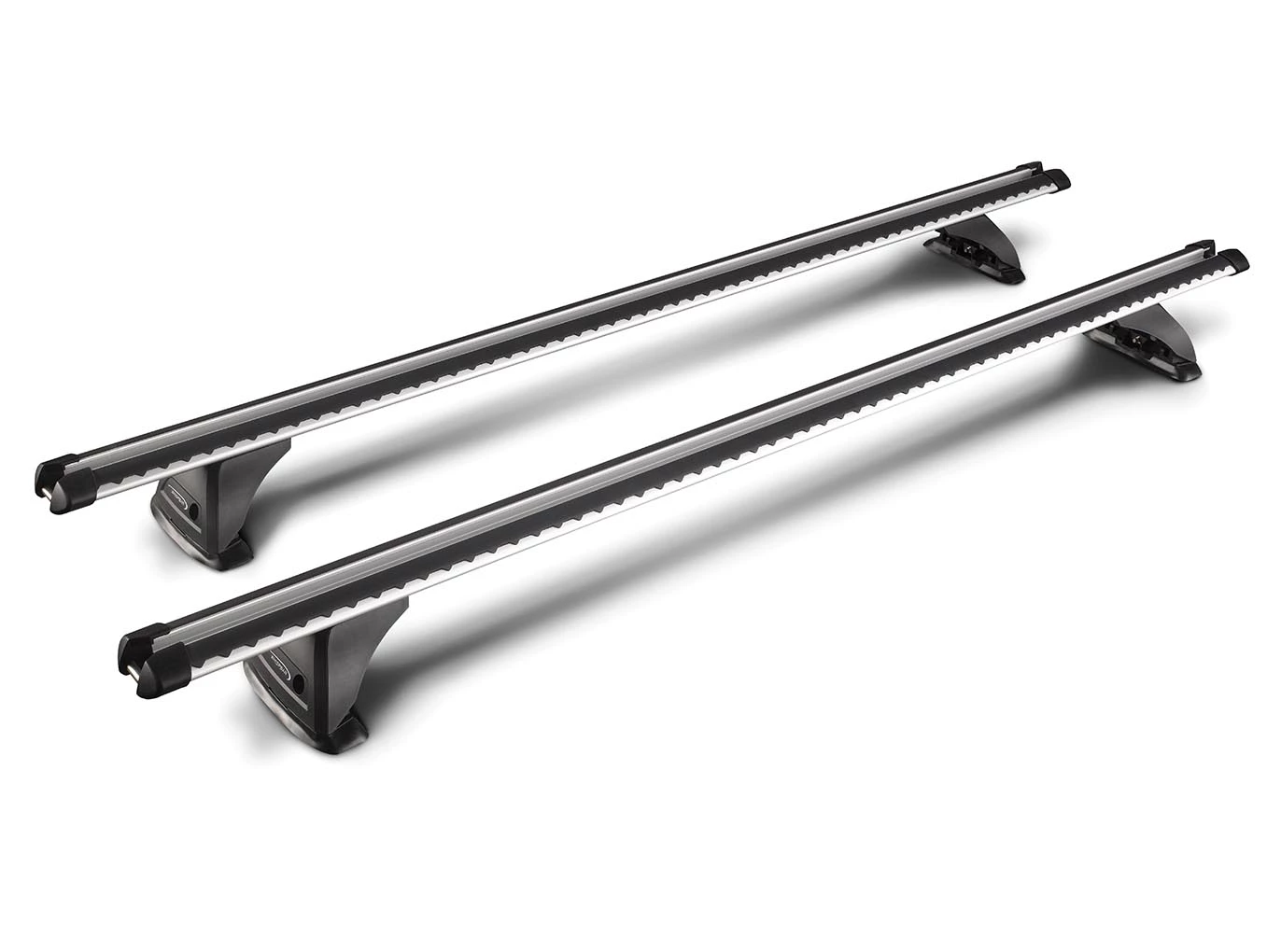 Yakima HD Through Bar Silver 2 Bar Roof Rack For VOLVO S60 4dr Sedan With Factory Mounting Point (2000 To 2009) 2 Yakima HD Through Bar Silver 2 Bar Roof Rack For VOLVO S60 4dr Sedan With Factory Mounting Point (2000 To 2009) - Image 2